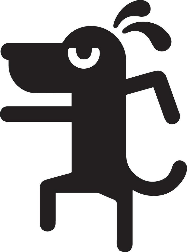 minimo divertente cane danza vettore grande testa magro corpo silhouette, silhouette, 2