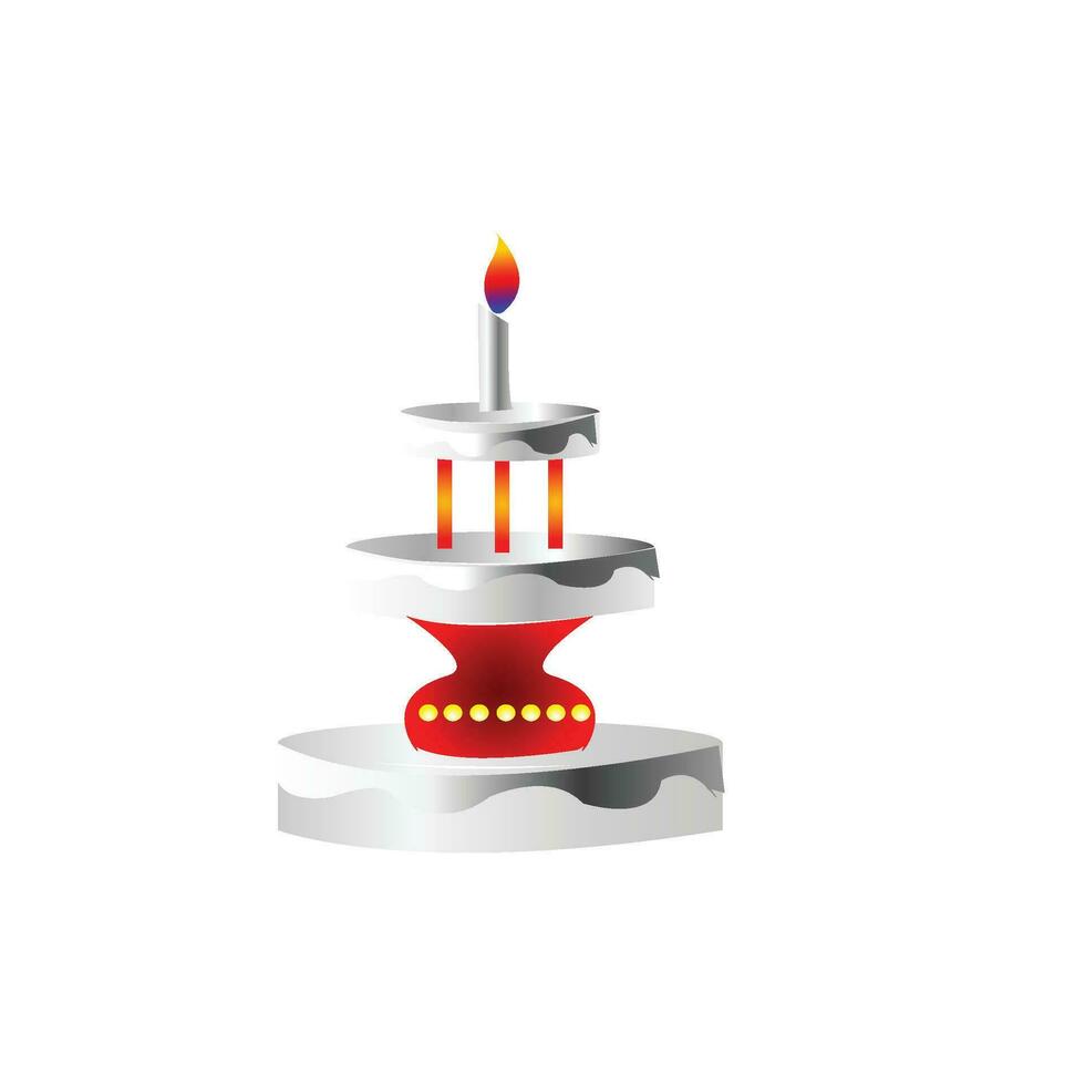 nascita giorno torta con candela clip arte vettore