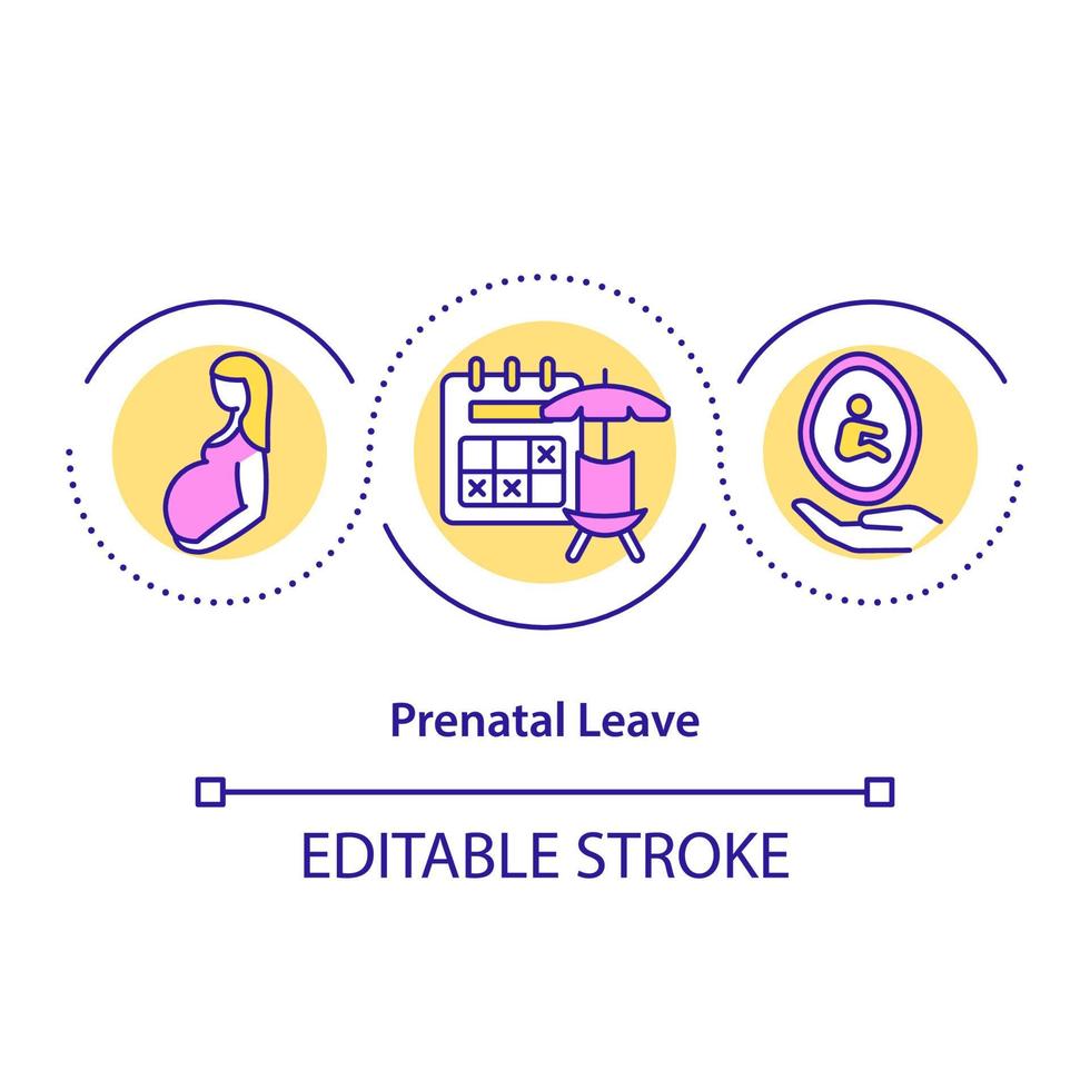 icona del concetto di congedo prenatale vettore