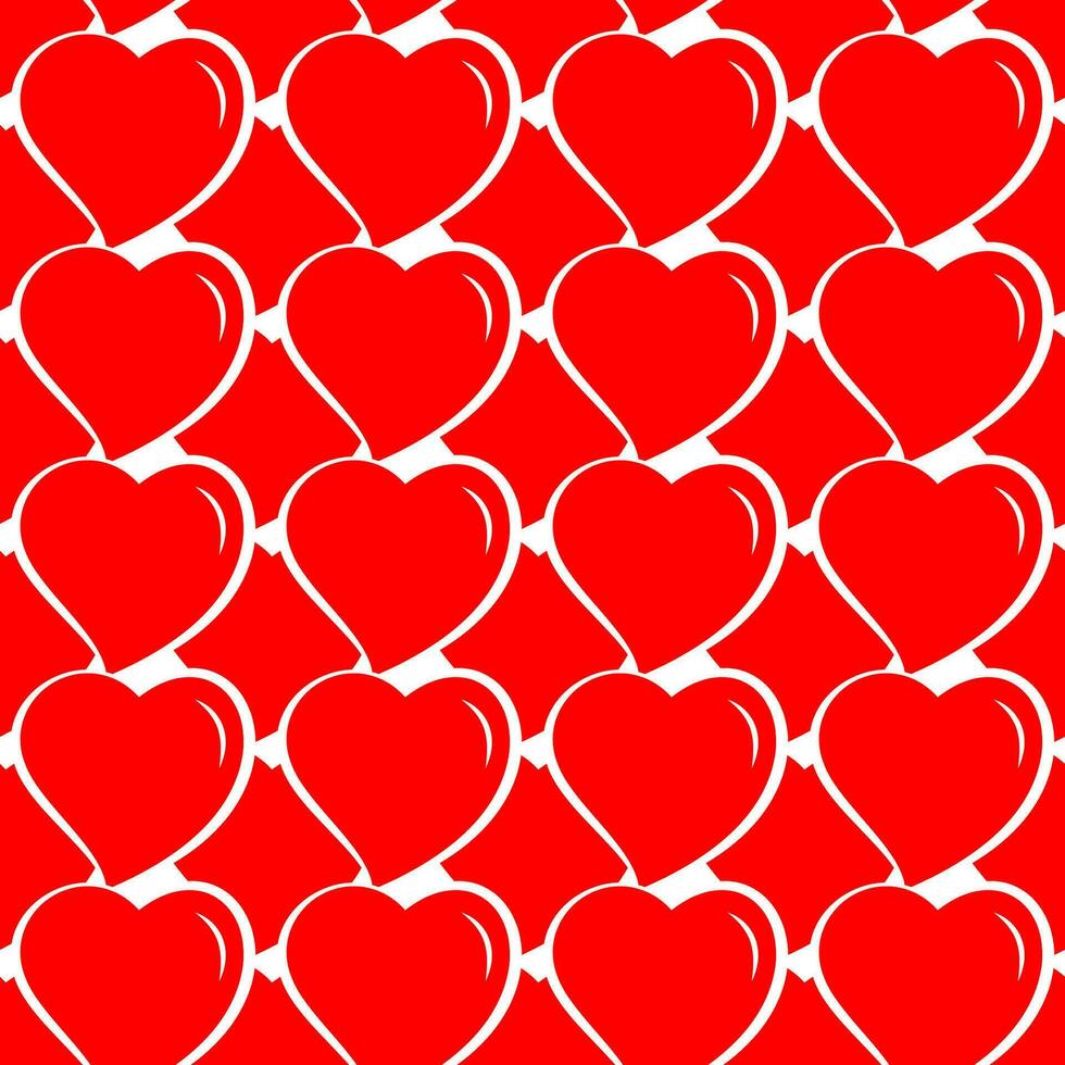 amore cuore forma senza soluzione di continuità modello nel rosso colore vettore