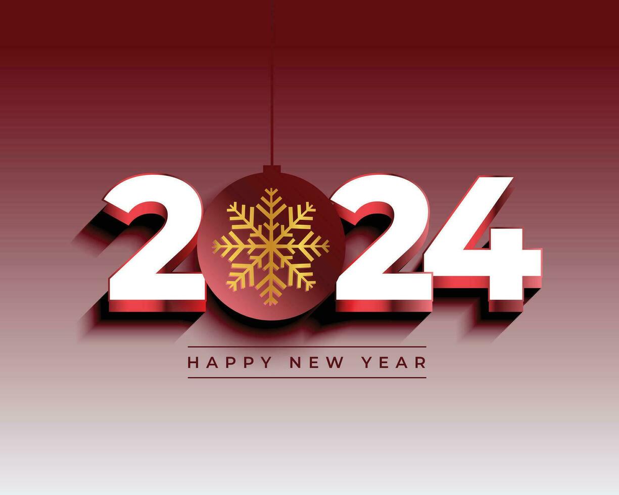 3d stile 2024 nuovo anno festivo sfondo con fiocco di neve design vettore