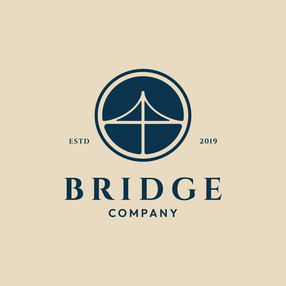 ponte logo icona e simbolo minimalista, con emblema vettore illustrazione design modello