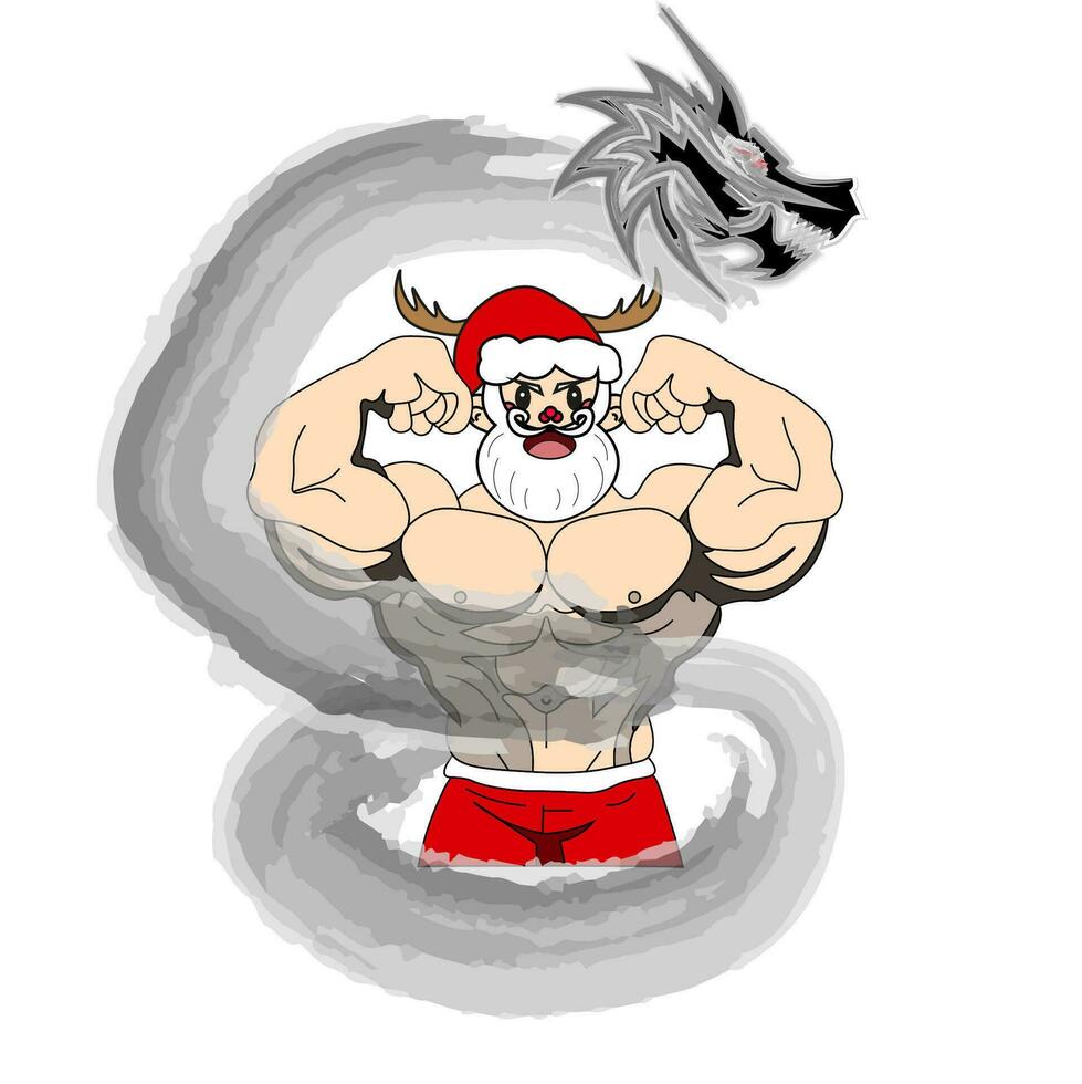 Santa illustrazione mostrando un' corpulento corpo con il anima di un' Drago vettore