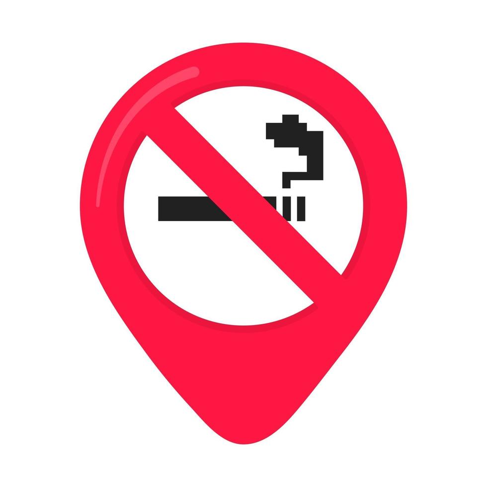 segno perno area non fumatori. segno proibito icona isolato su sfondo bianco illustrazione vettoriale. vettore