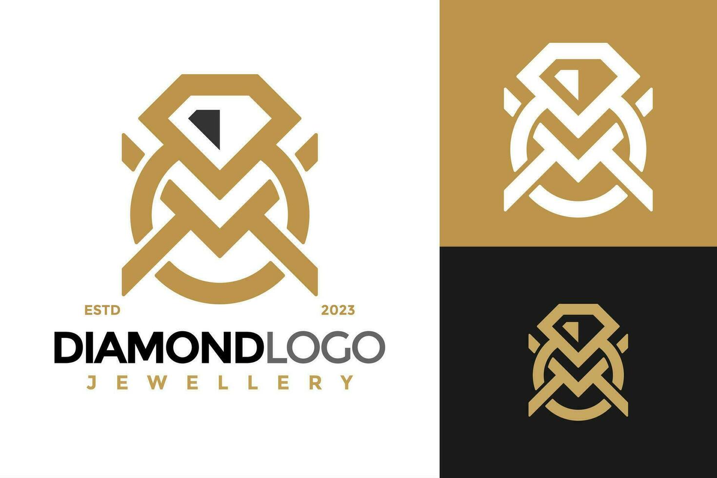 moderno lettera m diamante gioielleria logo design vettore simbolo icona illustrazione