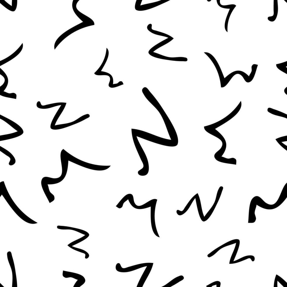 senza soluzione di continuità modello con nero schizzo mano disegnato scarabocchio forma su bianca sfondo. astratto grunge struttura. vettore illustrazione