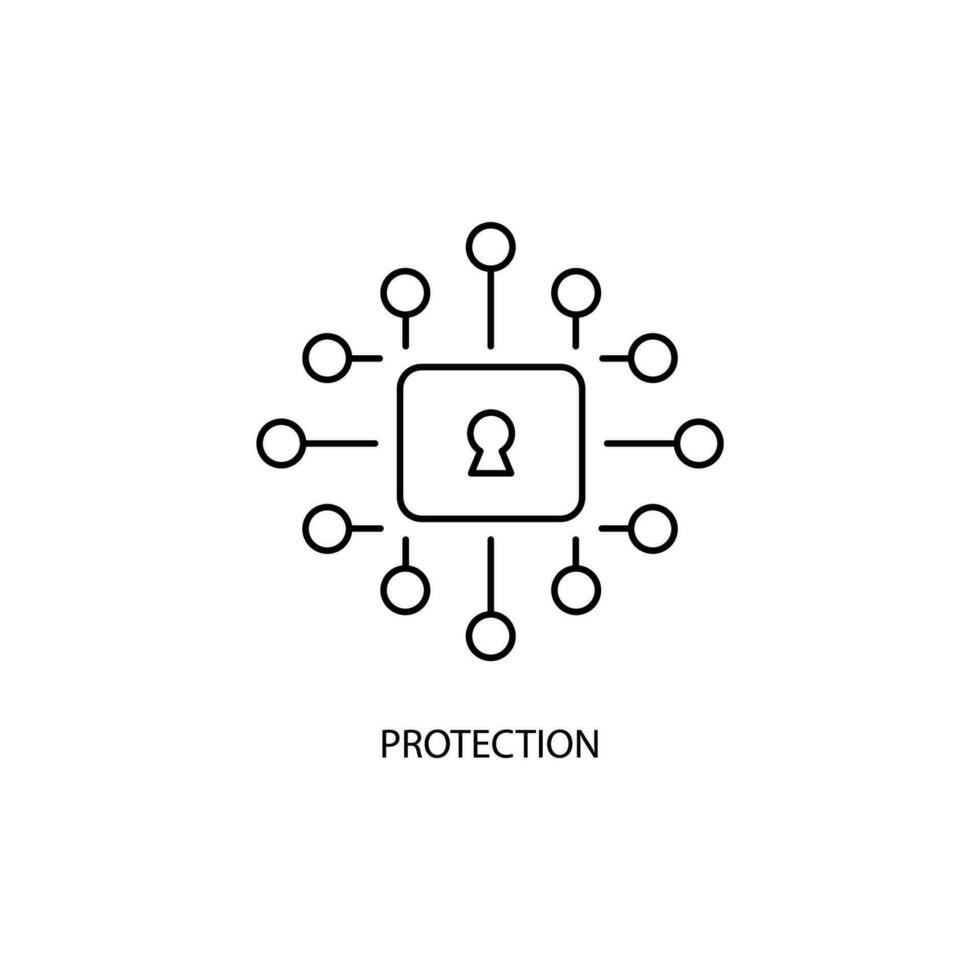 protezione concetto linea icona. semplice elemento illustrazione. protezione concetto schema simbolo design. vettore