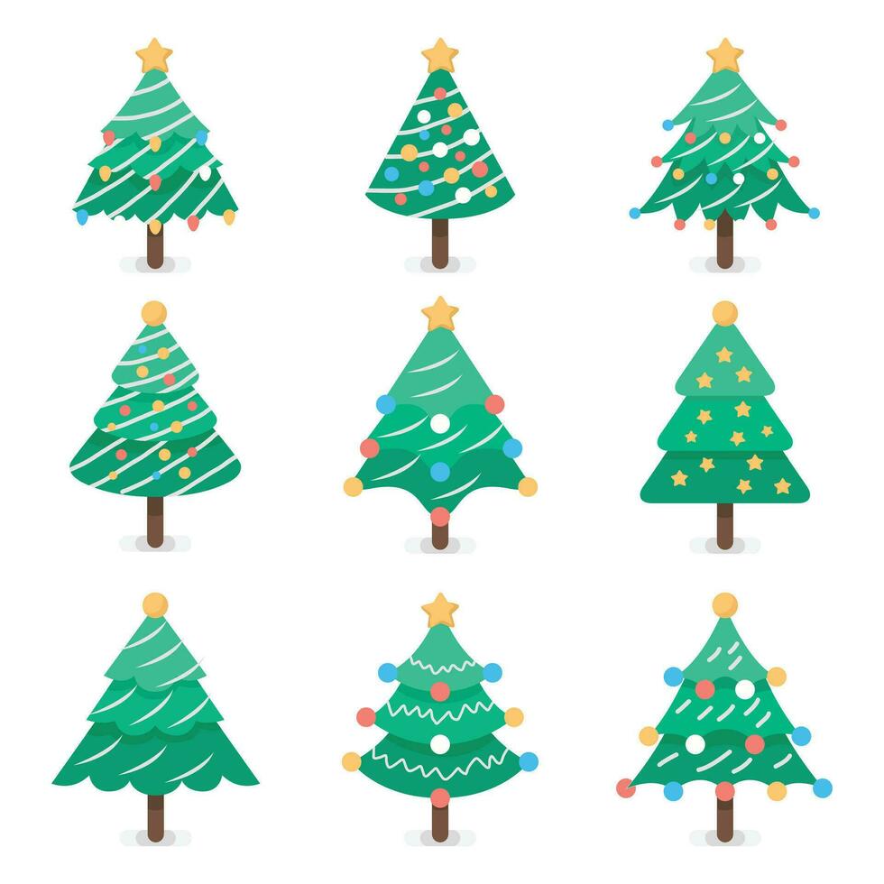 piatto design Natale albero elemento collezione vettore