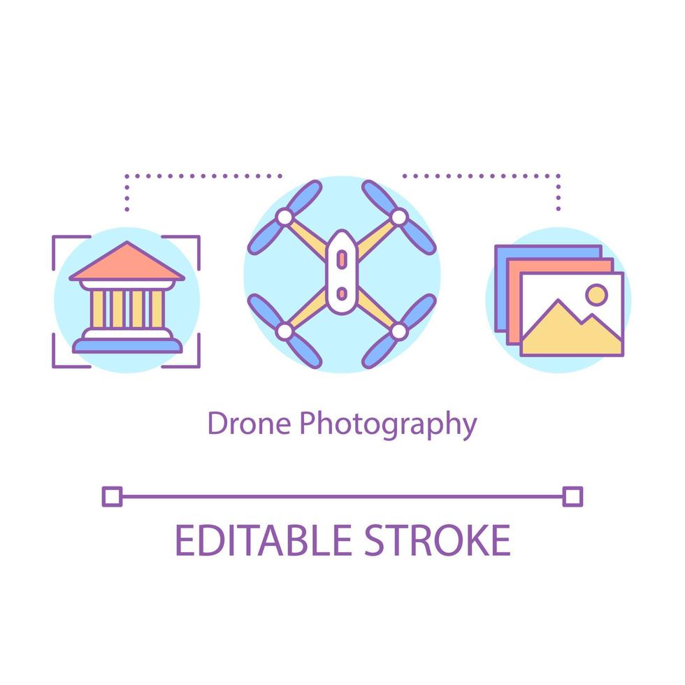 icona del concetto di fotografia con drone vettore
