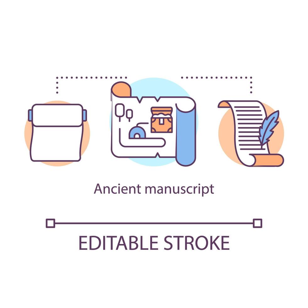 icona del concetto di manoscritto antico vettore