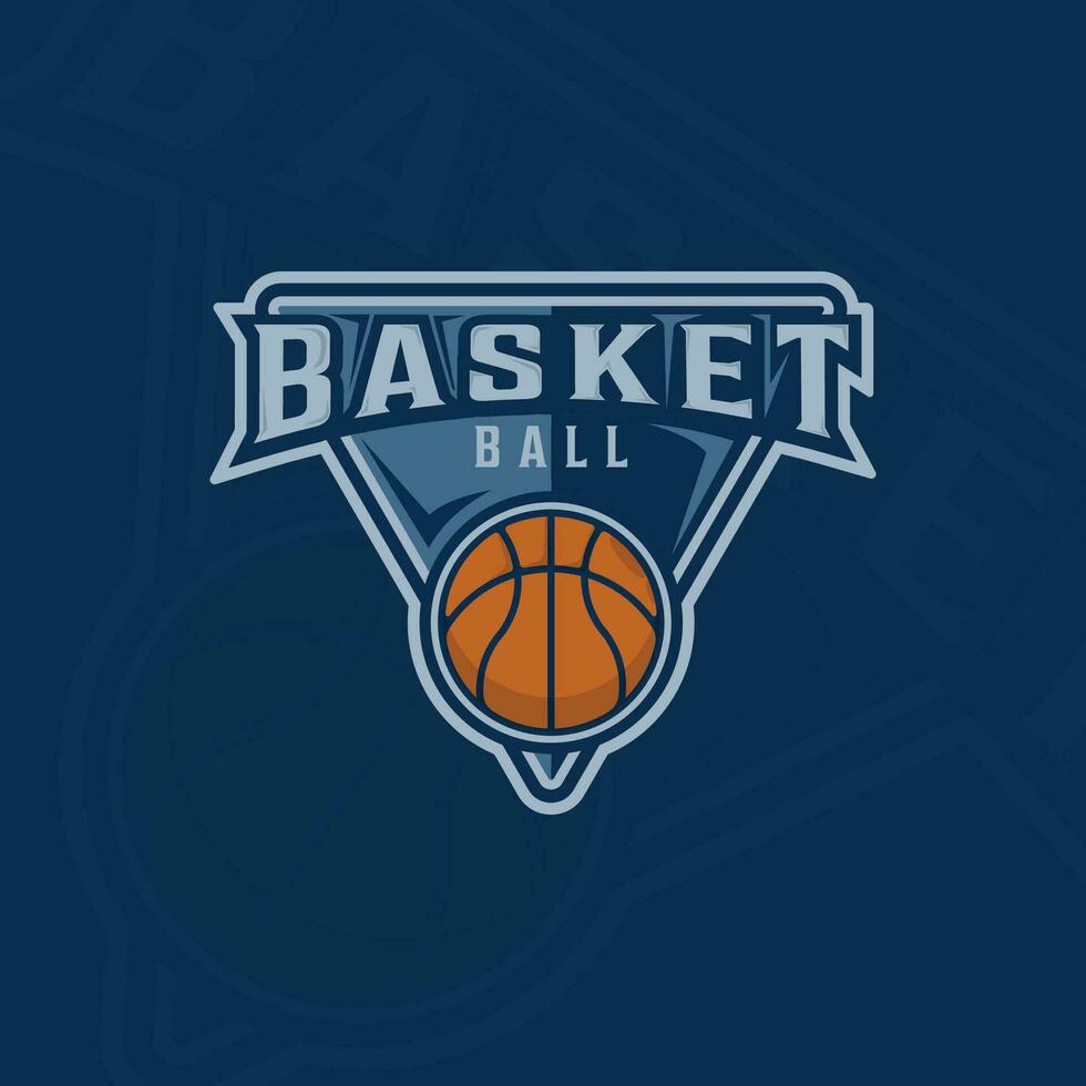 pallacanestro logo emblema vettore illustrazione modello icona grafico design. sport cartello o simbolo per squadra o club con moderno stile concetto con tipografia