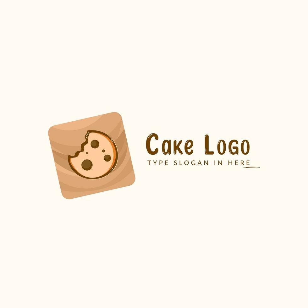 Marrone biscotto panettiere con amore logo design vettore