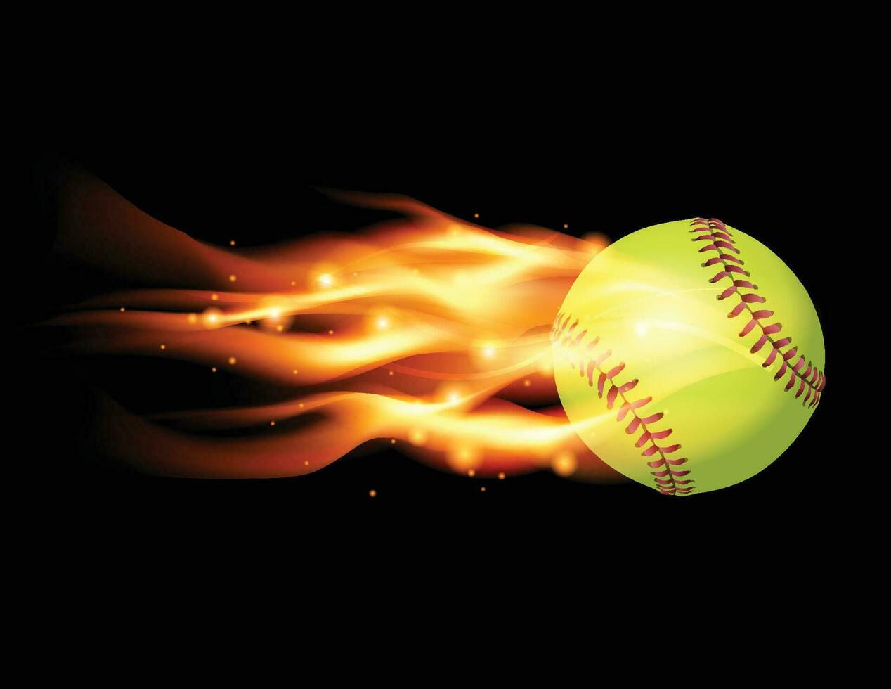 fiammeggiante softball illustrazione vettore