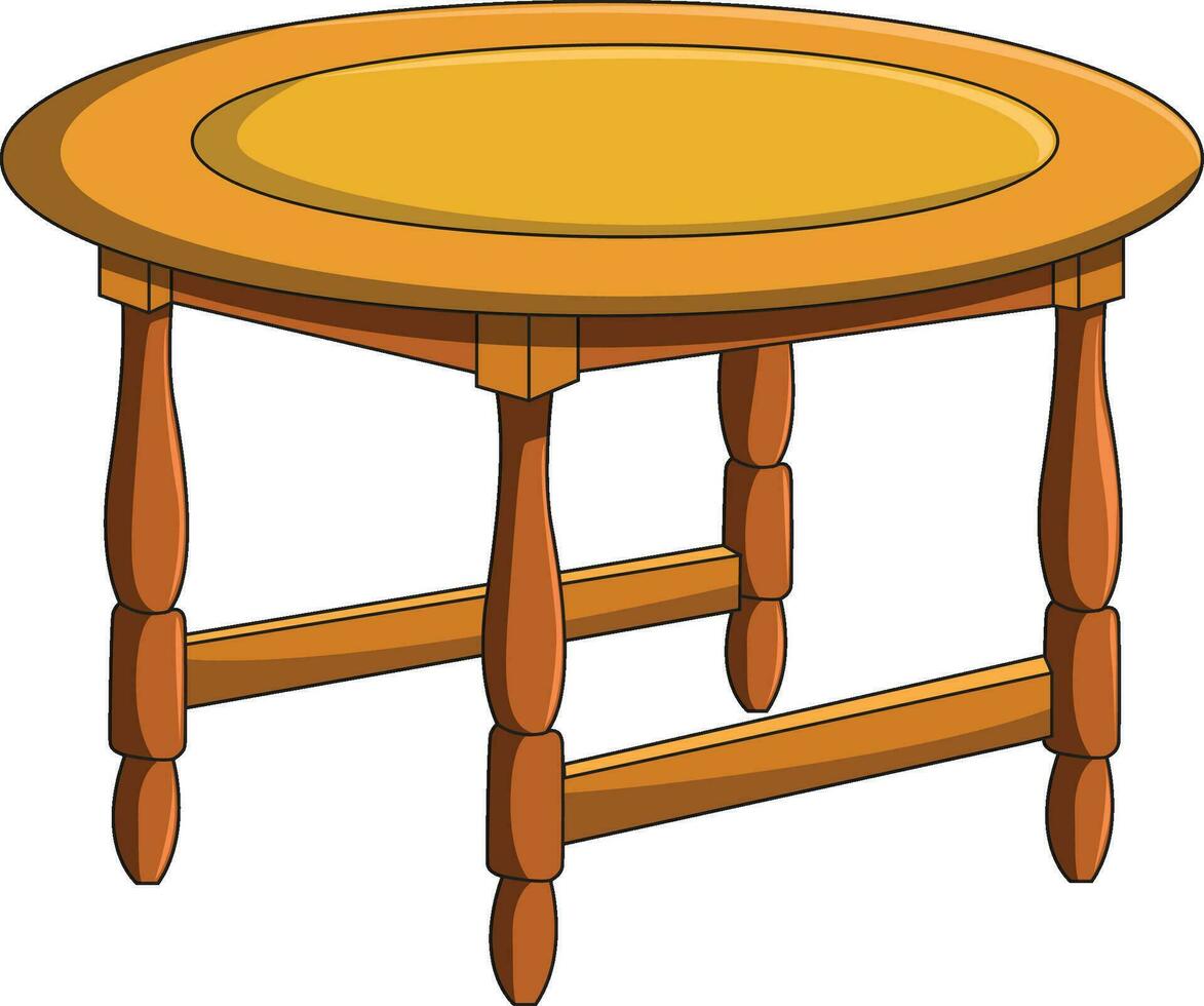 un' il giro di legno tavolo isolato vettore illustrazione