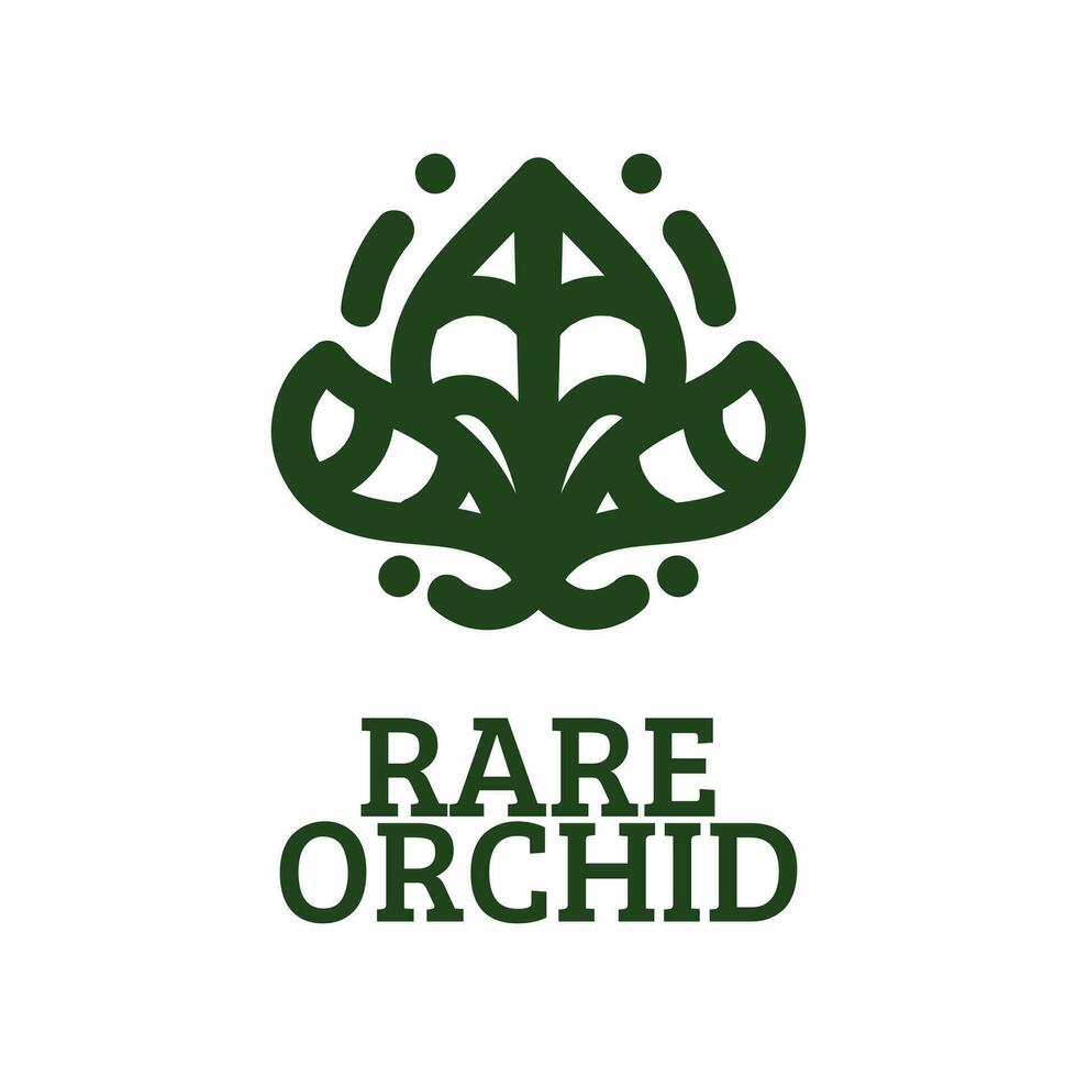 verde raro orchidea fiore natura logo concetto design illustrazione vettore