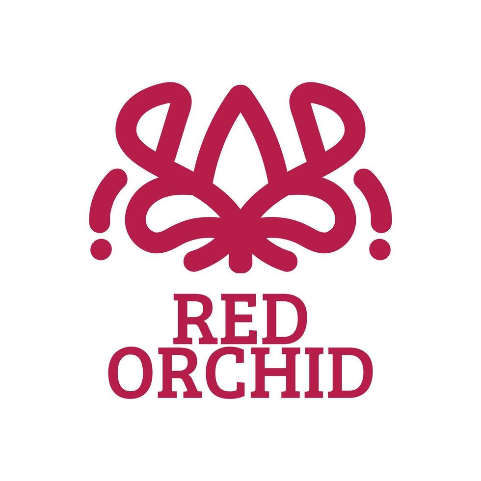 rosso orchidea fiore flora natura logo concetto design illustrazione vettore