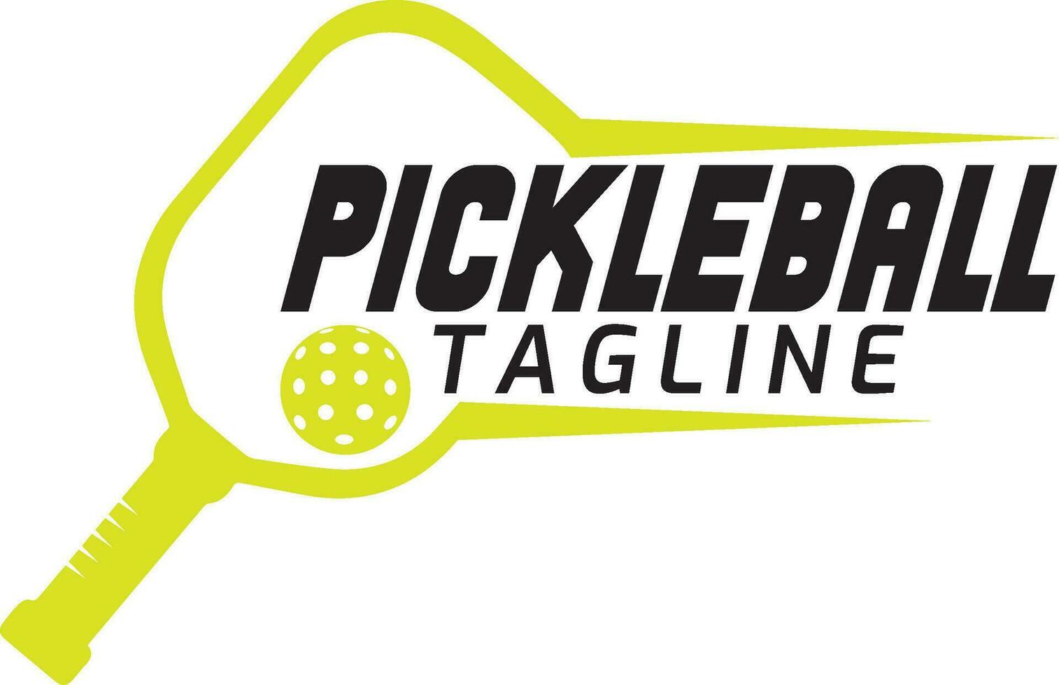 un' logo per il sport di pickleball. dove voi può dare il testo di il tuo scelta nel aggiunta per il titolo slogan. esso è fatto per tutti età e le persone. vettore