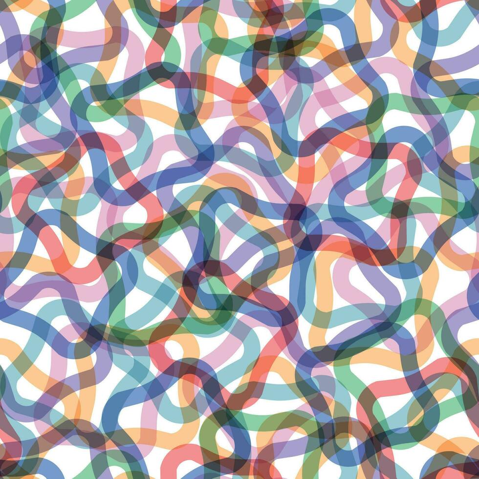 colorato astratto dinamico linea illusione senza soluzione di continuità modello vettore