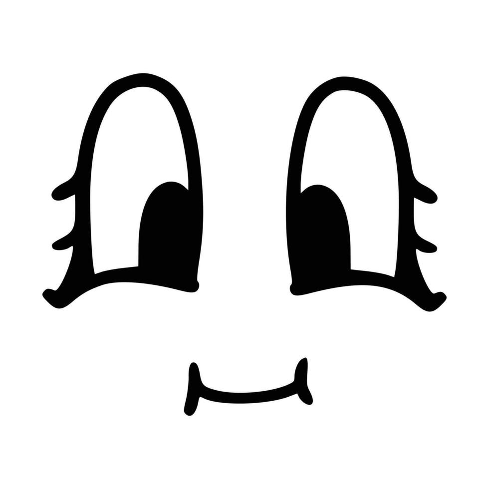 kawaii carino viso. in stile manga occhi e bocca. divertente cartone animato giapponese emoticon nel diverso espressioni, mega grande impostare. espressione anime personaggio e emoticon viso illustrazione. sfondo. Stampa. vettore