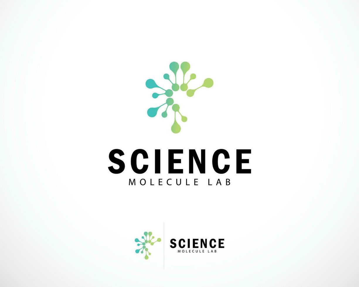 molecola logo creativo scienza laboratorio biologia tecnologia Rete Collegare icona design cerchio digitale vettore