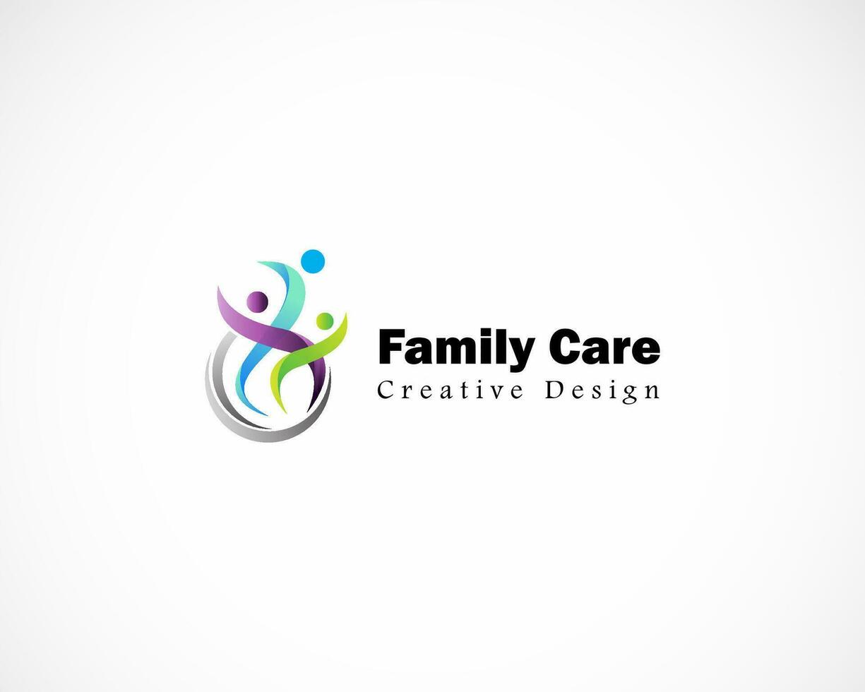 famiglia cura logo creativo concetto persone astratto vettore