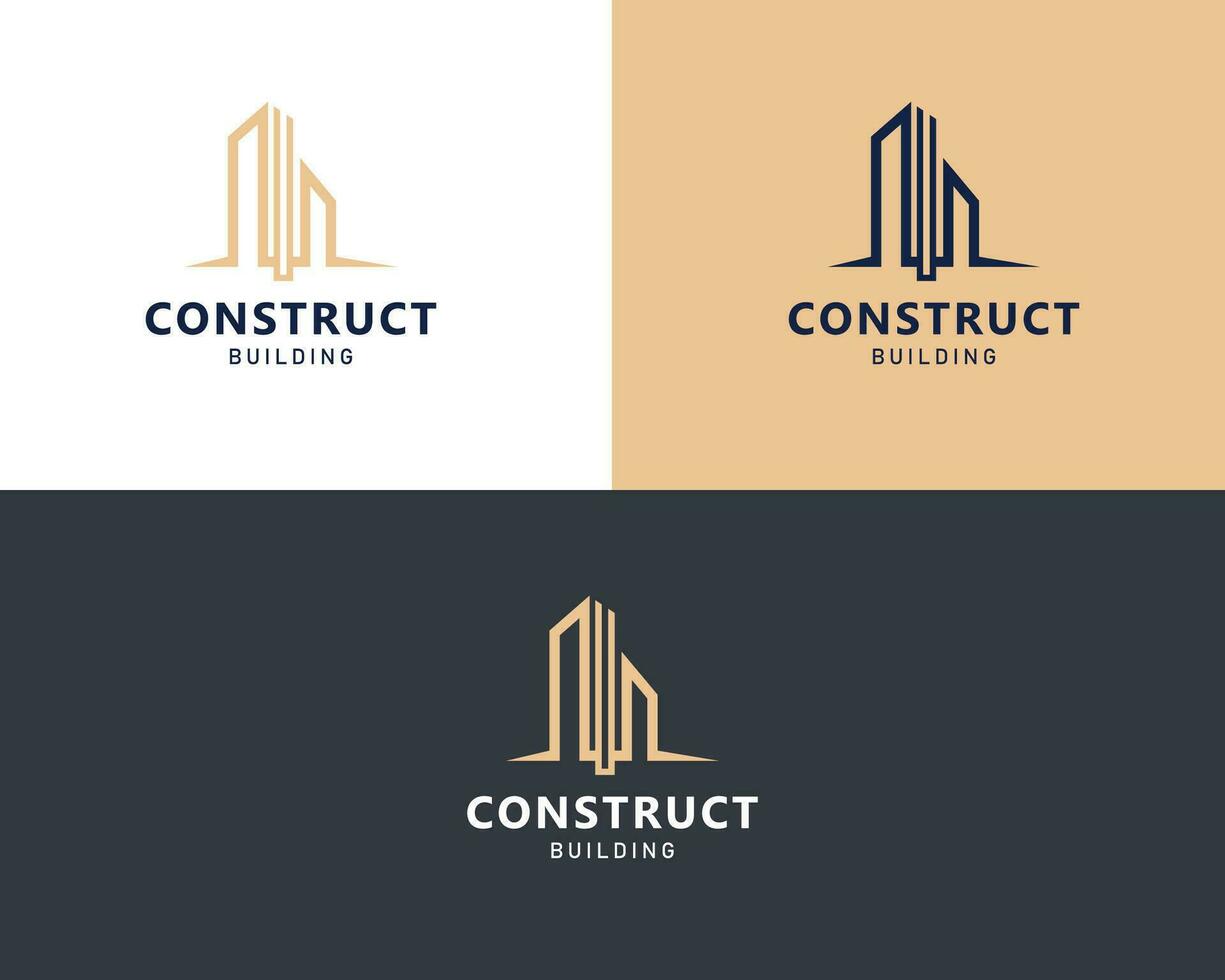 costruire logo creativo linea vero tenuta edificio città attività commerciale finanza vettore