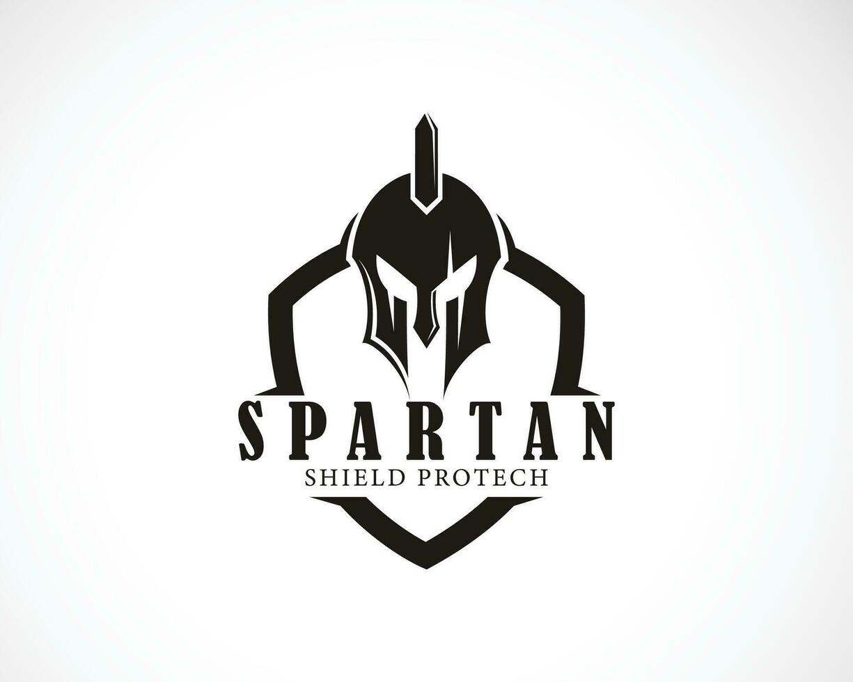 spartano scudo logo creativo Palestra fitness sport design concetto casco vettore