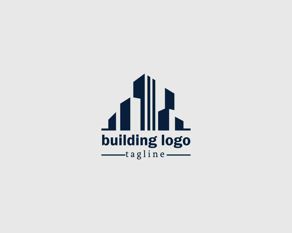 edificio logo città orizzonte creativo design vettore