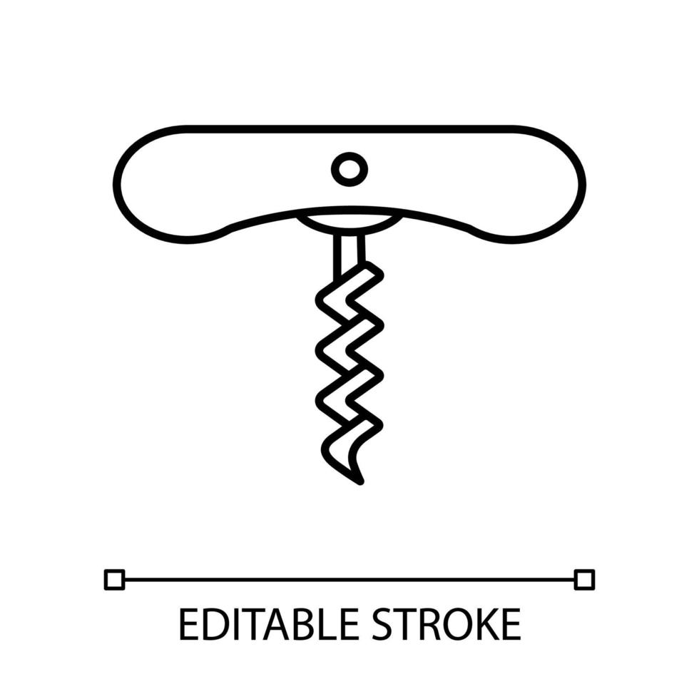 cavatappi da vino con icona lineare a spirale vettore