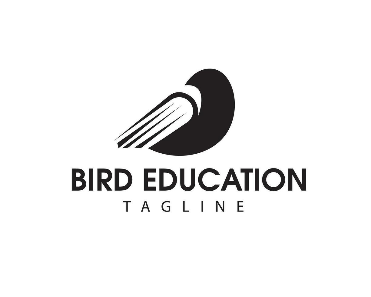 uccello formazione scolastica logo libro uccello logo vettore