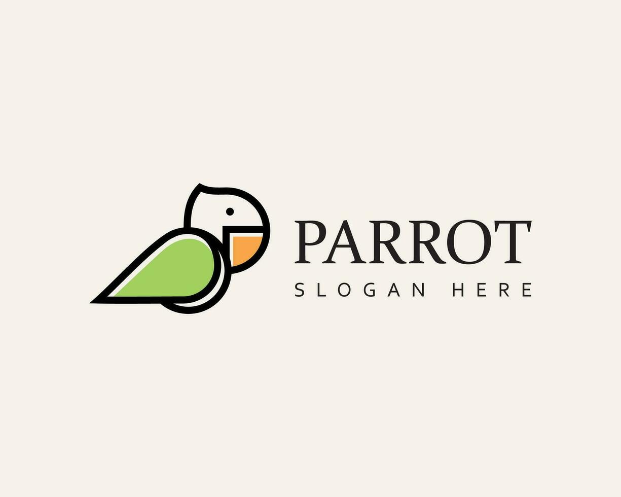 pappagallo logo animale logo creativo linea pappagallo logo uccello logo vettore
