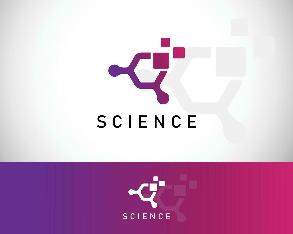 scienza Tech logo creativo molecola cartello simbolo design concetto icona vettore