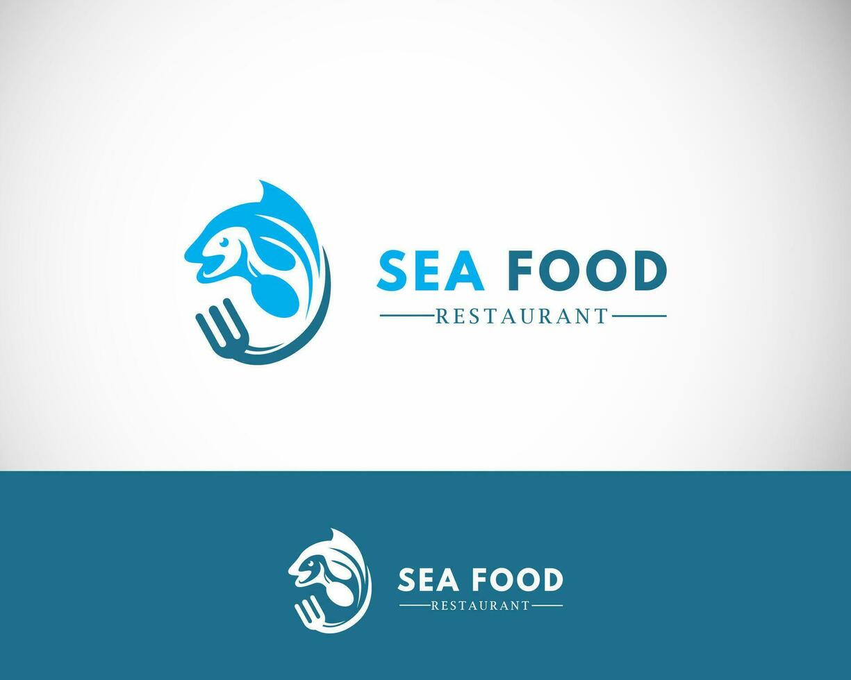 pesce cibo logo creativo design ristorante mare cibo pesce concetto logo vettore