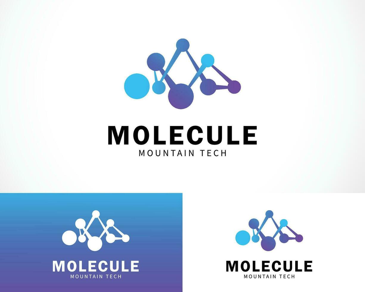 molecola logo creativo scienza montagna molecolare colore pendenza vettore