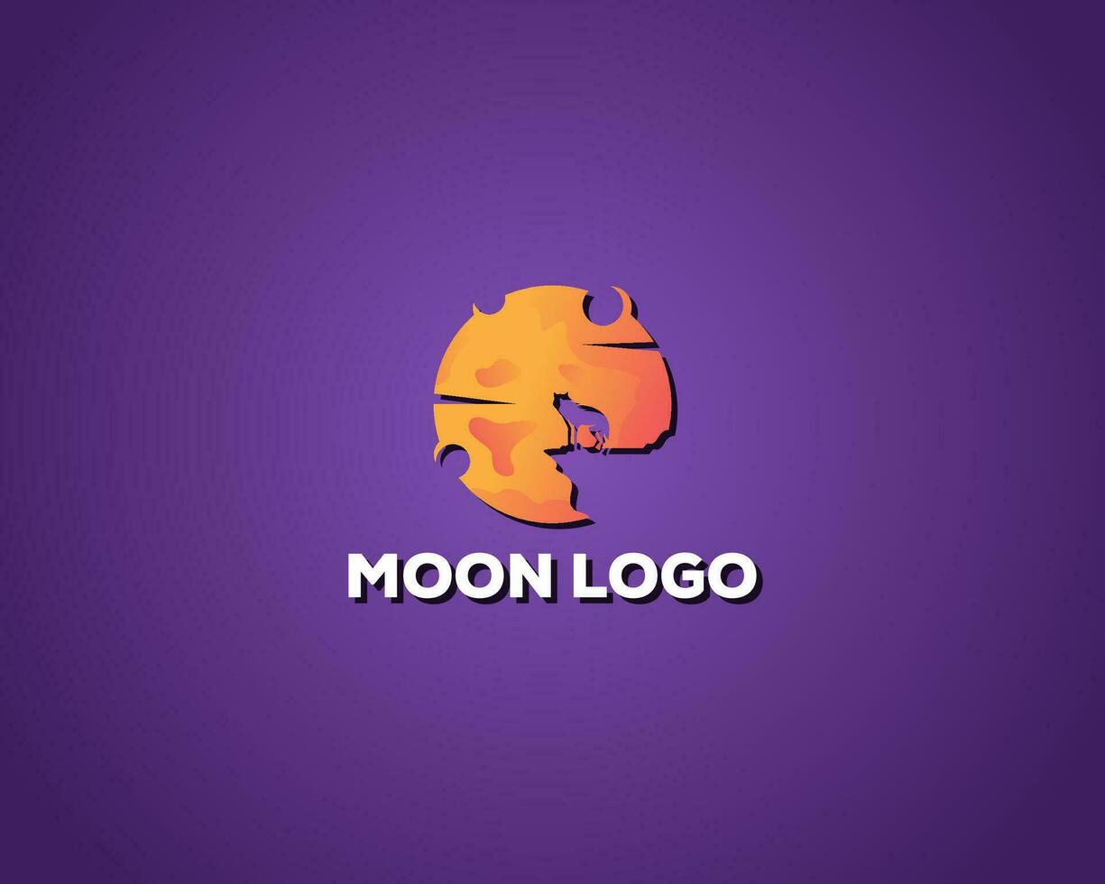 Luna logo design modello sfondo vettore