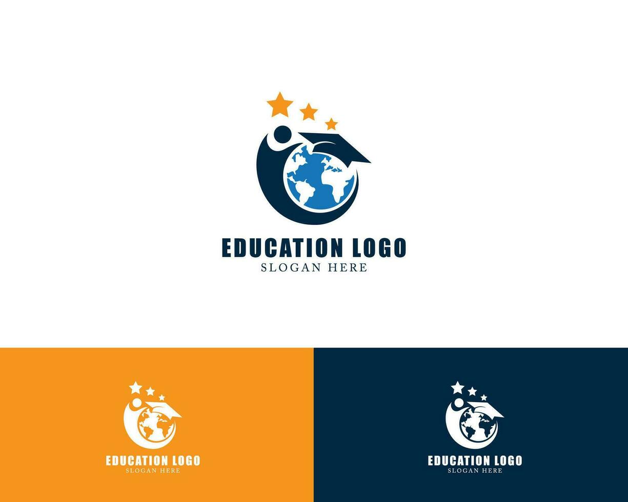 formazione scolastica logo concetto creativo mondo formazione scolastica illustrazione design vettore