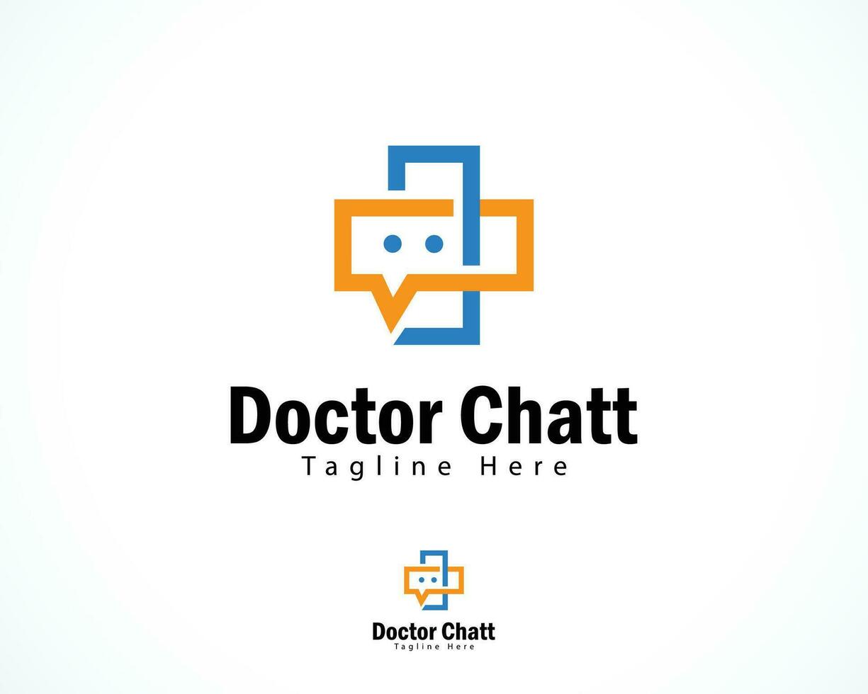 medico Chiacchierare logo creativo più design concetto consultare Salute creativo icona vettore
