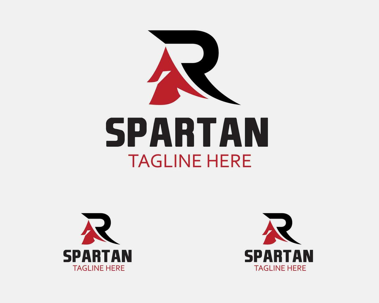 iniziale r spartano logo creativo spartano logo vettore