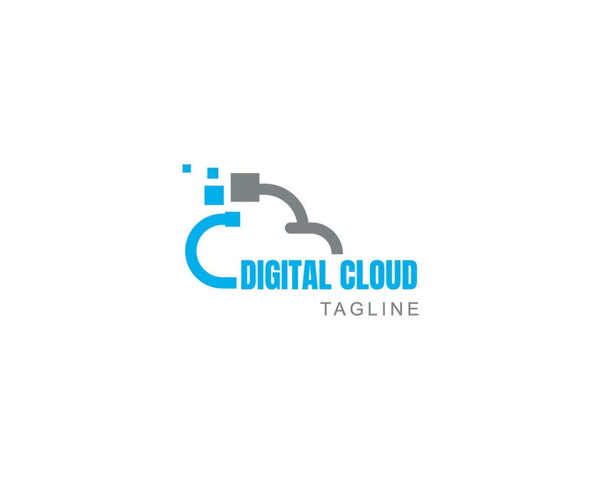 nube Tech logo creativo nube logo digitale nube logo digitale nube logo vettore