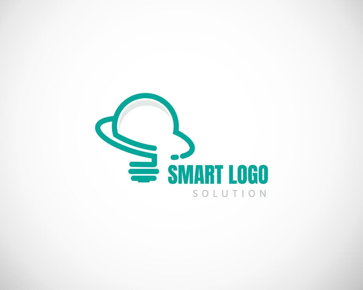 inteligente soluzione logo Ingranaggio logo inteligente idea creativo design linea vettore