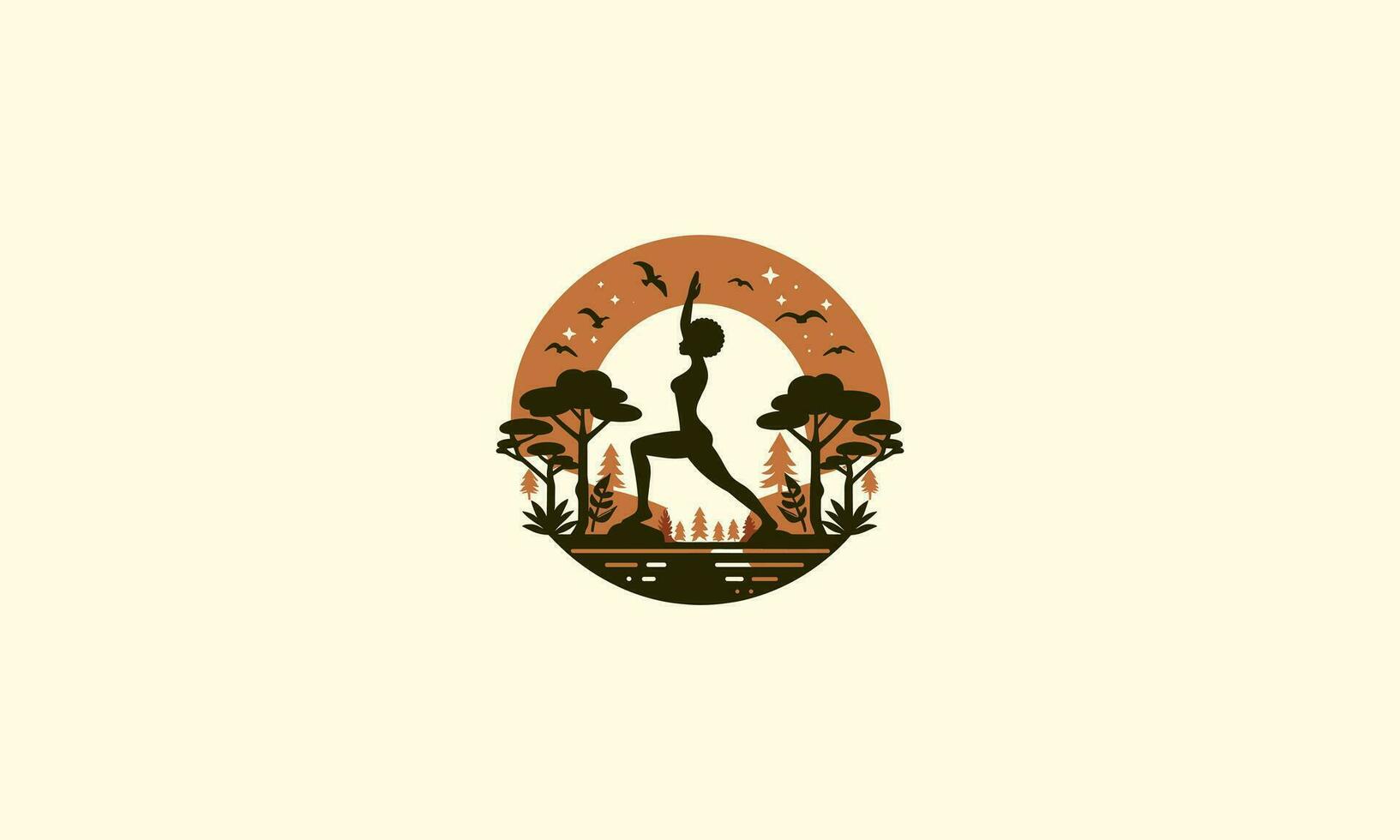 vettore illustrazione di logo yoga piatto design