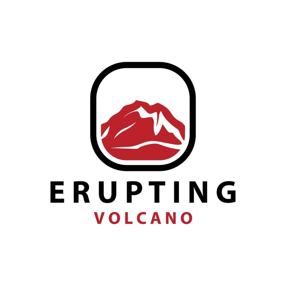 vulcano logo design ispirazione naturale scenario vulcano eruzione montagna elegante premio vettore