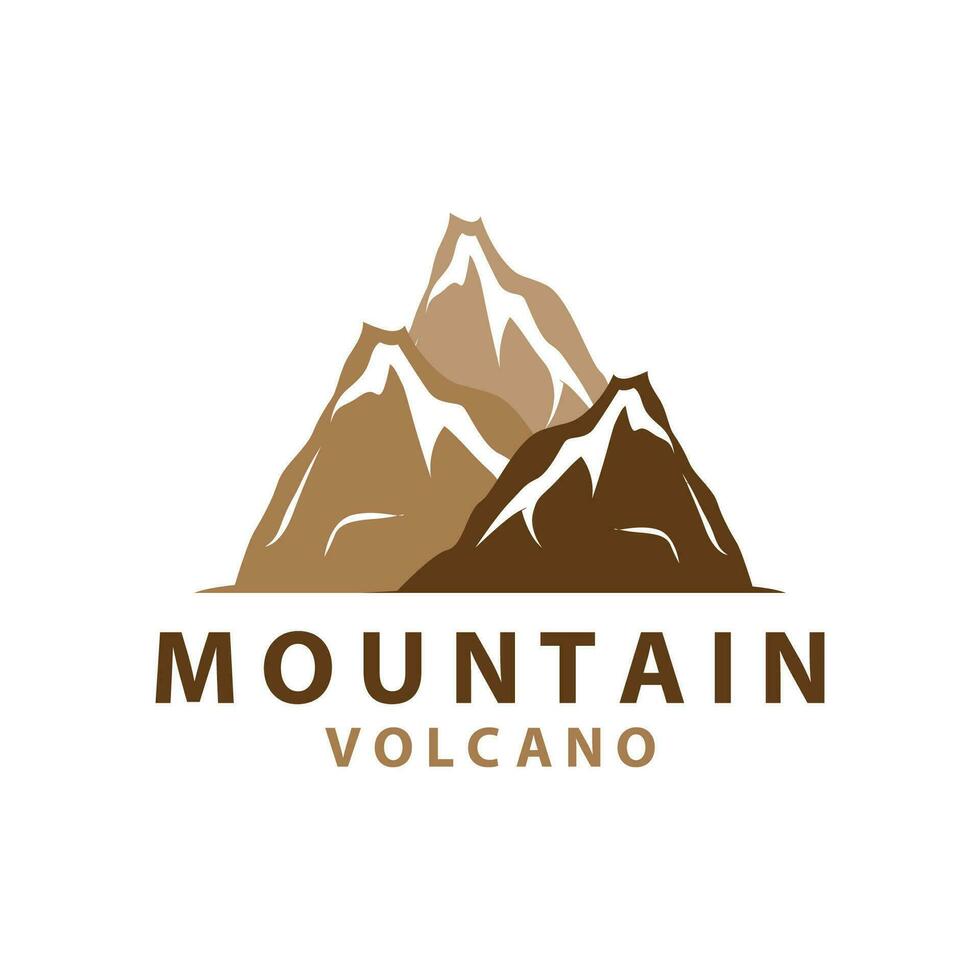 vulcano logo design ispirazione naturale scenario vulcano eruzione montagna elegante premio vettore