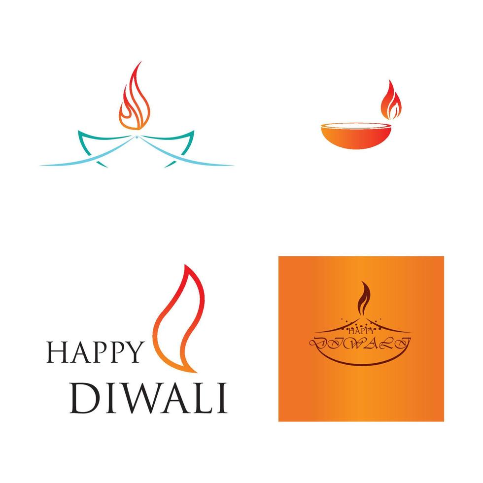 illustrazione del logo vettoriale sul tema della tradizionale celebrazione del felice diwali