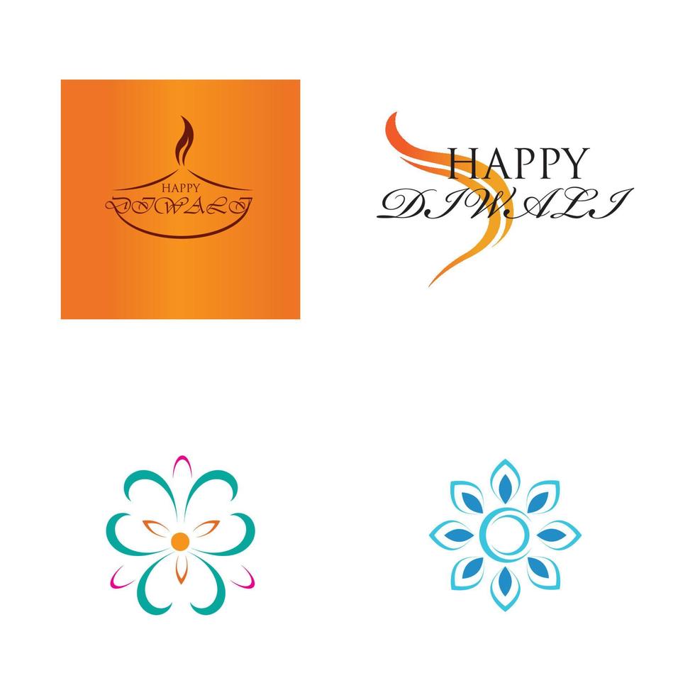 illustrazione del logo vettoriale sul tema della tradizionale celebrazione del felice diwali