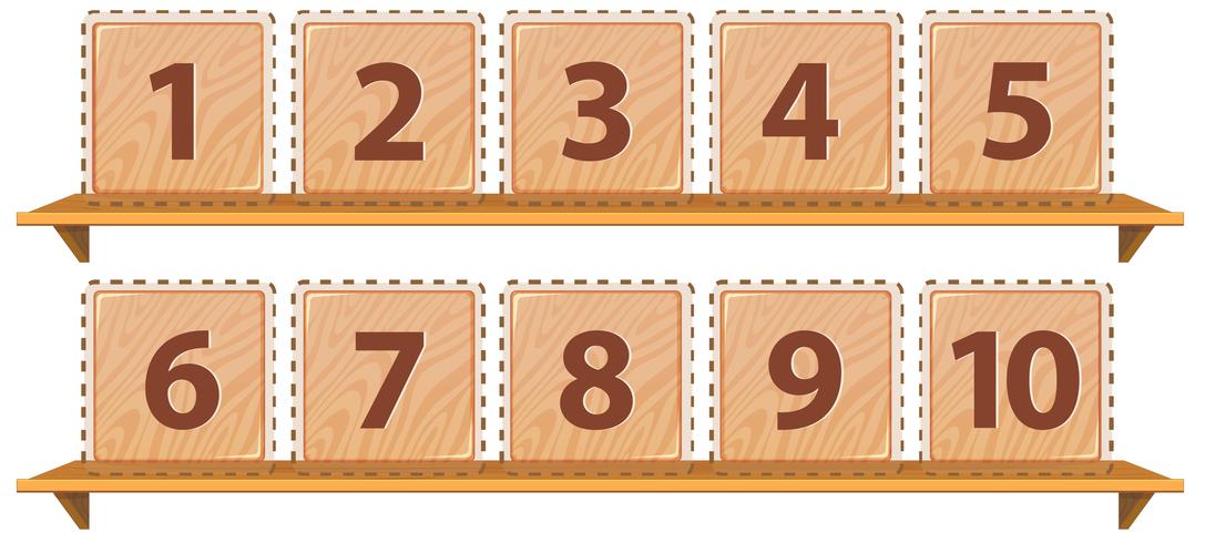 Numero di matematica sul modello in legno vettore