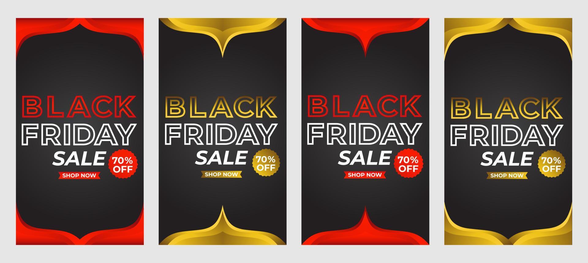 raccolta di promozione di storie sui social media di vendita del black friday vettore