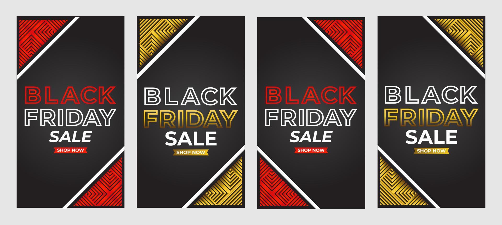 raccolta di promozione di storie sui social media di vendita del black friday vettore