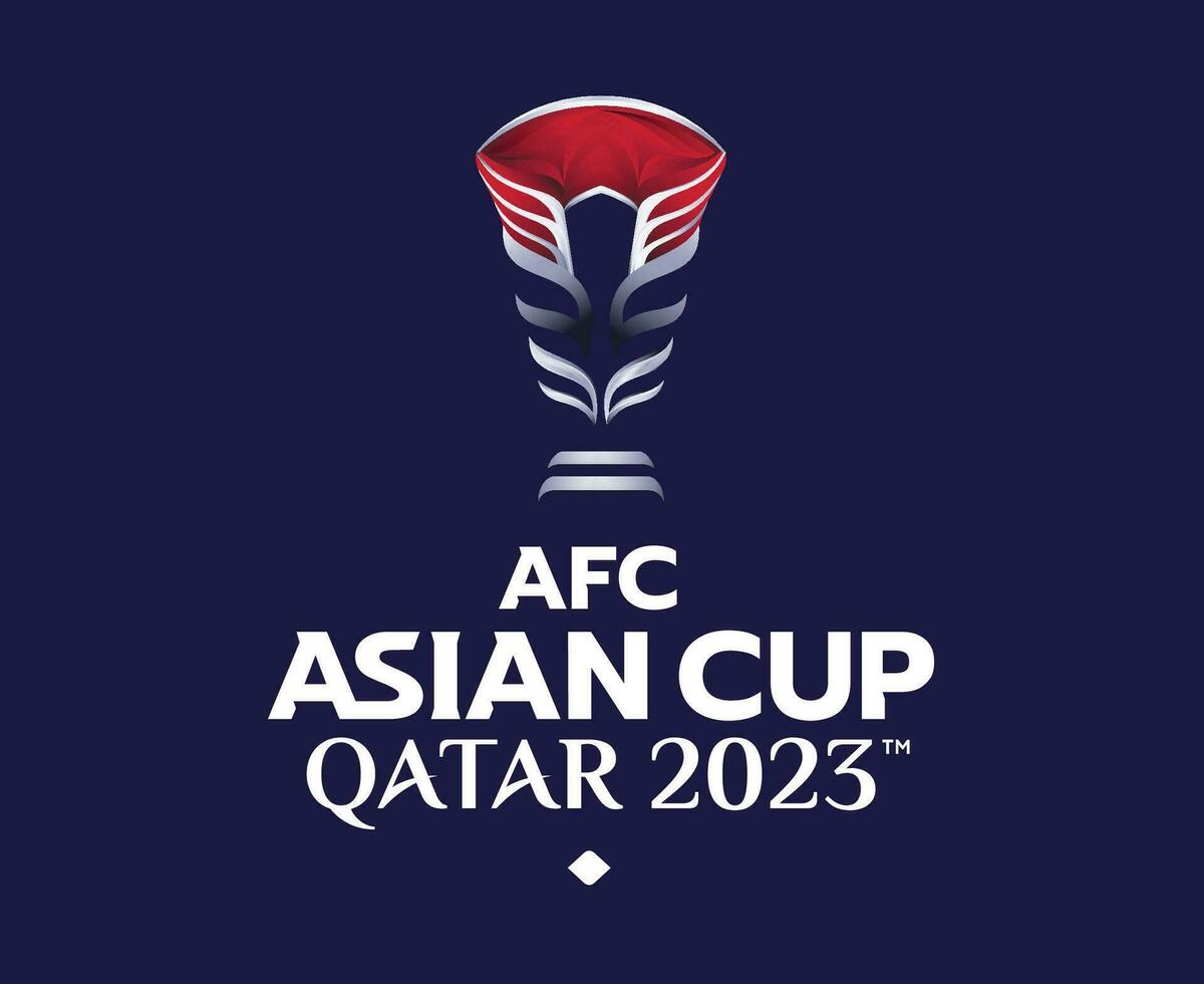 afc asiatico tazza Qatar 2023 logo simbolo astratto Asia calcio design vettore illustrazione con blu sfondo