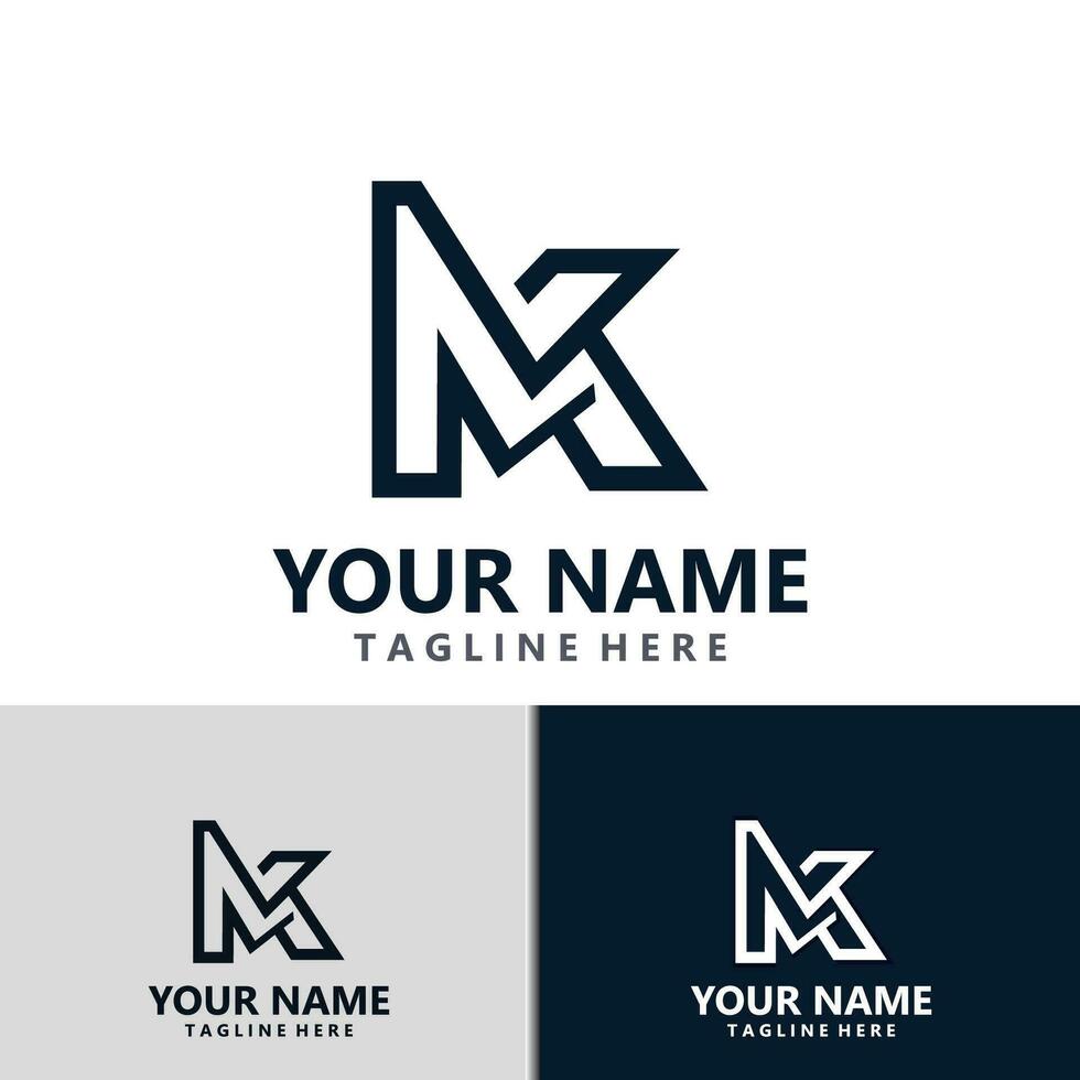 minimalista mk, lettera logo, semplice e lusso icona vettore attività commerciale identità design modello